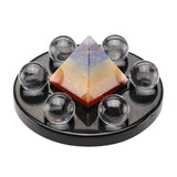 Maxbell 3D Crystal Qixing Array Ornament Cut Glass Miniature Desktop Decor Golden