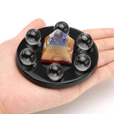 Maxbell 3D Crystal Qixing Array Ornament Cut Glass Miniature Desktop Decor Golden