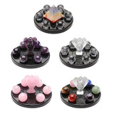 Maxbell 3D Crystal Qixing Array Ornament Cut Glass Miniature Desktop Decor Golden