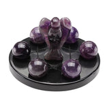 Maxbell 3D Crystal Qixing Array Ornament Cut Glass Miniature Desktop Decor Purple
