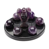 Maxbell 3D Crystal Qixing Array Ornament Cut Glass Miniature Desktop Decor Purple