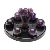 Maxbell 3D Crystal Qixing Array Ornament Cut Glass Miniature Desktop Decor Purple