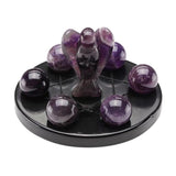 Maxbell 3D Crystal Qixing Array Ornament Cut Glass Miniature Desktop Decor Purple