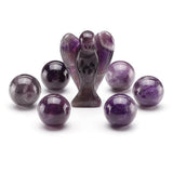 Maxbell 3D Crystal Qixing Array Ornament Cut Glass Miniature Desktop Decor Purple