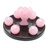 Maxbell 3D Crystal Qixing Array Ornament Cut Glass Miniature Desktop Decor Pink