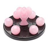 Maxbell 3D Crystal Qixing Array Ornament Cut Glass Miniature Desktop Decor Pink