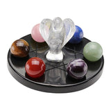 Maxbell 3D Crystal Qixing Array Ornament Cut Glass Miniature Desktop Decor Rainbow