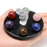 Maxbell 3D Crystal Qixing Array Ornament Cut Glass Miniature Desktop Decor Rainbow