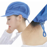 Adjustable Men Women Breathable Mesh Top Kitchen Chef Cap Hat Blue