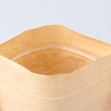 Maxbell 100pcs Resealable Kraft Paper Bag Window Fruit Tea Package Self Sealing
