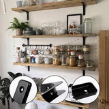 Maxbell 3xHeavy Duty Shelf Bracket Wall Hanging Shelve L Shaped Brackets Black 2Inch
