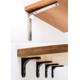 Maxbell 3xHeavy Duty Shelf Bracket Wall Hanging Shelve L Shaped Brackets Black 2Inch