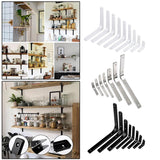 Maxbell 3xHeavy Duty Shelf Bracket Wall Hanging Shelve L Shaped Brackets Black 2Inch