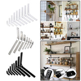 Maxbell 3xHeavy Duty Shelf Bracket Wall Hanging Shelve L Shaped Brackets Black 2Inch