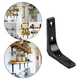 Maxbell 3xHeavy Duty Shelf Bracket Wall Hanging Shelve L Shaped Brackets Black 3Inch