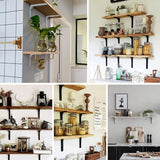 Maxbell 2xHeavy Duty Shelf Bracket Wall Hanging Shelve L Shaped Brackets Black 4Inch