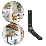 Maxbell 2xHeavy Duty Shelf Bracket Wall Hanging Shelve L Shaped Brackets Black 4Inch