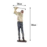 Resin Man Golfer Statue Arts Golf Figurines Office Bookcase Decoration Gift B