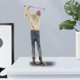 Resin Man Golfer Statue Arts Golf Figurines Office Bookcase Decoration Gift B