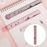 Maxbell 4xCute Student Ruler Cat Paw-shaped Measuring Scale Clear Scale Accessories Gray