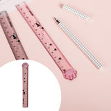 Maxbell 2xCute Student Ruler Cat Paw-shaped Measuring Scale Clear Scale Accessories Gray