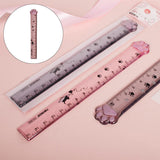 Maxbell 4xCute Student Ruler Cat Paw-shaped Measuring Scale Clear Scale Accessories Gray