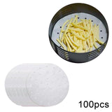 Maxbell 4xAir Fryer Lining Paper 100 Pack Perforated Parchment Steam Paper Round 20cm