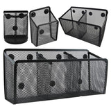 Magnetic Pencil Holder Black Mesh Basket for Locker Refrigerator Table semicircle