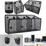 Magnetic Pencil Holder Black Mesh Basket for Locker Refrigerator Table semicircle