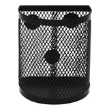 Magnetic Pencil Holder Black Mesh Basket for Locker Refrigerator Table semicircle