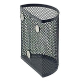 Magnetic Pencil Holder Black Mesh Basket for Locker Refrigerator Table semicircle