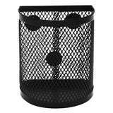 Magnetic Pencil Holder Black Mesh Basket for Locker Refrigerator Table semicircle