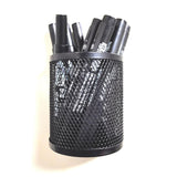 Magnetic Pencil Holder Black Mesh Basket for Locker Refrigerator Table semicircle