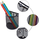 Magnetic Pencil Holder Black Mesh Basket for Locker Refrigerator Table semicircle