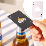 Maxbell 4xMultifunction Credit Card Size Bottle Openers Sturdy Ace Poker Opener Silver