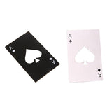 Maxbell 4xMultifunction Credit Card Size Bottle Openers Sturdy Ace Poker Opener Silver