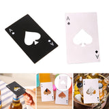 Maxbell 2xMultifunction Credit Card Size Bottle Openers Sturdy Ace Poker Opener Silver