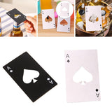 Maxbell 3xMultifunction Credit Card Size Bottle Openers Sturdy Ace Poker Opener Silver