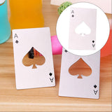 Maxbell 3xMultifunction Credit Card Size Bottle Openers Sturdy Ace Poker Opener Silver