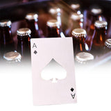 Maxbell 2xMultifunction Credit Card Size Bottle Openers Sturdy Ace Poker Opener Silver