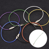 Maxbell 4xWire Keychain Cable 6inch Stainless Steel Hiking for Key Fobs Jewelry DIY Green