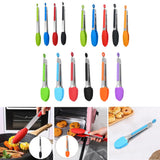 Maxbell 3xKitchen Tongs with Silicone Tips Food BBQ Cooking Utensil 7 inch Green