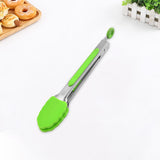 Maxbell 3xKitchen Tongs with Silicone Tips Food BBQ Cooking Utensil 7 inch Green