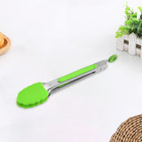 Maxbell 3xKitchen Tongs with Silicone Tips Food BBQ Cooking Utensil 7 inch Green