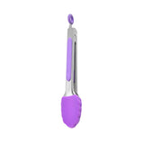 Maxbell 3xKitchen Tongs with Silicone Tips Food BBQ Cooking Utensil 7 inch Purple