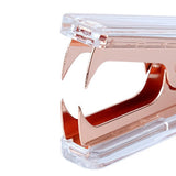 Maxbell 3xManual Stapler Transparent Acrylic for Bookbinding Document Office Supplies Rose Gold