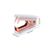 Maxbell 3xManual Stapler Transparent Acrylic for Bookbinding Document Office Supplies Rose Gold