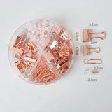 Maxbell 2x72x Binder Clips Kits Push Pins Paper Clips Map Tacks Portfolio for School Rose Gold