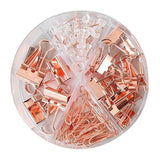 Maxbell 3x72x Binder Clips Kits Push Pins Paper Clips Map Tacks Portfolio for School Rose Gold