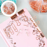 Maxbell 4x72x Binder Clips Kits Push Pins Paper Clips Map Tacks Portfolio for School Rose Gold